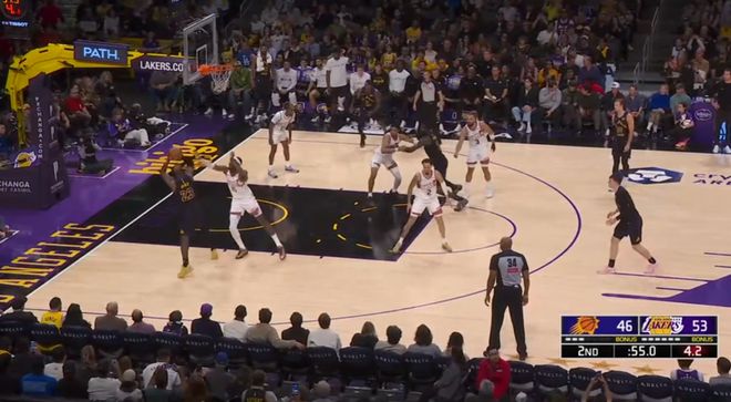 詹姆斯狂砍28+12+4抢断率湖人大胜太阳创扣篮新高